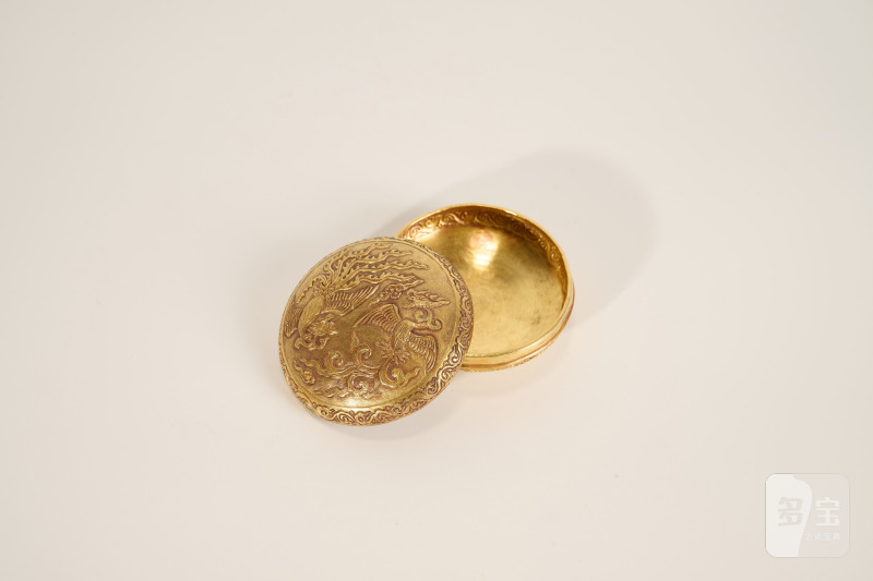 Lot936 明 金双凤纹粉盒 - 图3